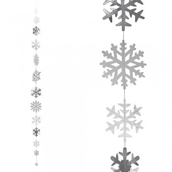 Schneeflocken Kette hängend 125cm Wintertafel von Räder Design