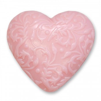 Herz mit Ornamenten Magnolie 80g Schafmilchseife Florex