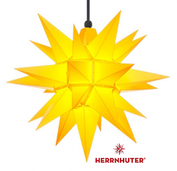 40cm Gelber Stern Set mit 5m Kabel, Abdeckung und LED Leuchtmittel Herrnhuter