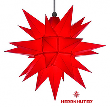 40cm Roter Stern Set mit 10m Kabel, Abdeckung und LED Leuchtmittel Herrnhuter