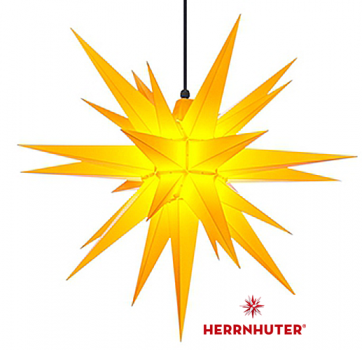 68cm Gelber Stern Set mit 5m Kabel, Abdeckung und LED Leuchtmittel Herrnhuter