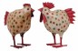 Preview: Hahn und Henne Set mit Punkten mittel Metallfigur 22x10x22