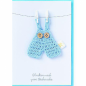Preview: Baby welcome blau Karte Räder Design
