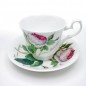 Preview: Kaffeetasse mit Unterteller 230ml Redoute Rose von Roy Kirkham
