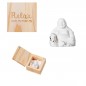 Preview: Glückskästchen Relax Budda 4,5x4,5x3,5cm Herzstücke Räder Design