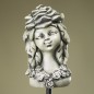 Preview: Blumenkind klein Rose Resin betonfarben 12x7x7cm Zauberblume