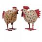 Preview: Hahn und Henne im Set mit Punkten klein Kanu Metall 16 x 5 x16 cm von Exner