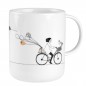 Preview: Geschenk-Tasse Radfahren 8x10cm Räder Design