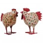 Preview: Hahn oder Henne mit Punkten mittel Kanu Metall 22x10x22