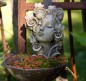 Preview: Blumenkind klein Frauenschuh Resin betonfarben 10x8x13,5cm Zauberblume