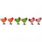 Preview: Hahn und Henne Set orange mit Punkten mittel Metallfigur 22x10x22