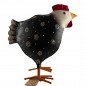 Preview: Set Hahn und Henne creme/schwarz mittel Metall 22x10x22cm