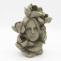 Preview: Blumenkind klein Alpenveilchen Resin betonfarben 9,8x7,1x12,7cm Zauberblume
