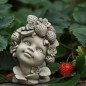 Preview: Blumenkind klein Erdbeere Resin betonfarben 9,8x7,1x12,7cm Zauberblume