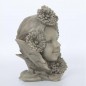 Preview: Blumenkind klein Löwenzahn Resin betonfarben 9,8x7,1x12,7cm Zauberblume