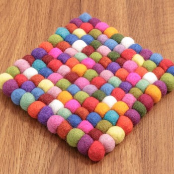 Filzuntersetzer bunt groß 20x20cm aus Nepal