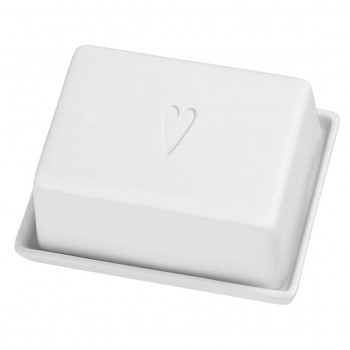Butterdose groß Herz 13x6x10cm Porzellan von Räder