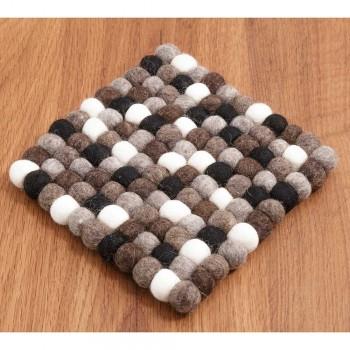 Filzuntersetzer natur/weiß/schwarz groß 20x20cm von Feelz