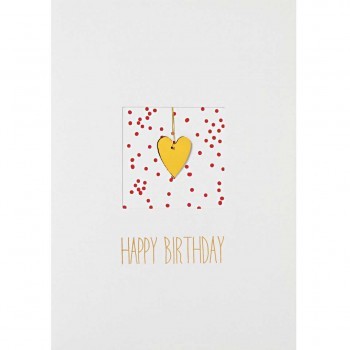 Geburtstag Happy Birthday Goldherz Karte Räder Design