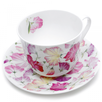 Jumbotasse Sweet Pea rosa Wickentasse von Roy Kirkham 450ml