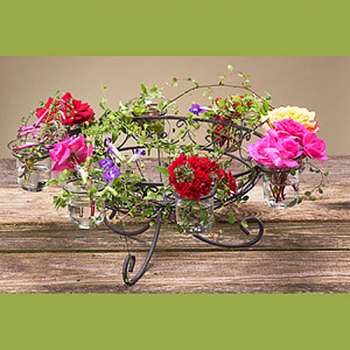 Dekoschale Kula antik braun mit 8 Gläsern 35x17cm von Zauberblume