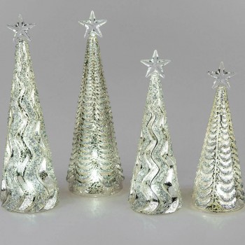 Tannenbaum Glas mit Glitzer 24cm