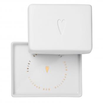 Butterdose groß Herz 13x6x10cm Porzellan von Räder