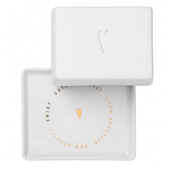 Butterdose klein Herz 10x6x8cm Porzellan von Räder