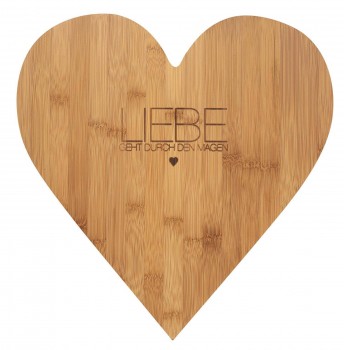 Herzschneidebrett groß Liebe geht.. 37x35x1,5cm PET Räder Design