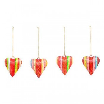 Herzen bunt Metall sort. 10x3x12cm Kanu Exner