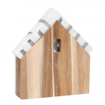 Serviettenhaus klein Akazie 16x15,5x4cm Dining Räder Design