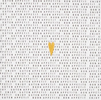 Bon Appetit mit Herz Lunch Serviette von Räder Design