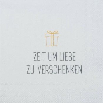 Zeit um Liebe zu verschenken Cocktail Serviette 25x25cm Räder Design