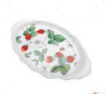 Erdbeer Tablett für Zucker und Milch oval Alpine Strawberry Roy Kirkham