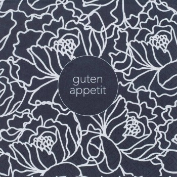 Guten Appetit dunkelblau/hellblau Lunch Serviette Räder Design