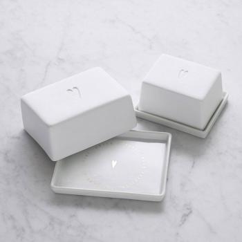 Preview: Butterdose groß Herz 13x6x10cm Porzellan von Räder