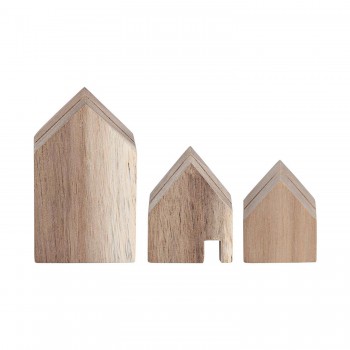 Karten-/Fotohalter Akazienholz 3er Set Räder Design