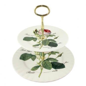 Wunderschöne Etagere mit zwei Ebenen aus der Serie Redoute Rose von Roy Kirkham