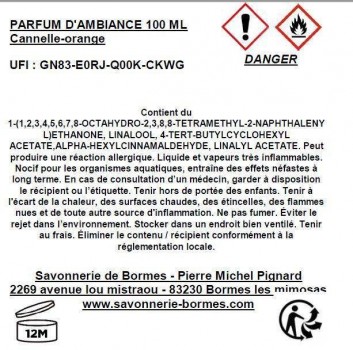 Orange-Zimt Raumspray von Savonnerie de Bormes Provence 100ml
