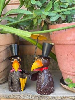 Preview: Zaunhocker Rabe sortiert 1 Stück 14x14x26cm