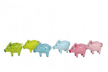 Sparschwein mini sort. 13x6x11cm