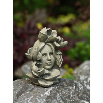 Blumenkind klein Alpenveilchen Resin betonfarben 9,8x7,1x12,7cm Zauberblume