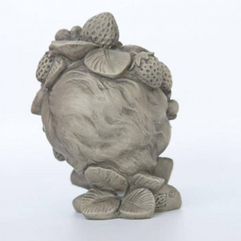 Blumenkind klein Erdbeere Resin betonfarben 9,8x7,1x12,7cm Zauberblume