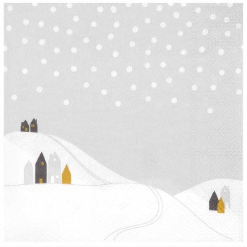 Schneelandschaft Lunch Serviette 33x33cm Räder Design