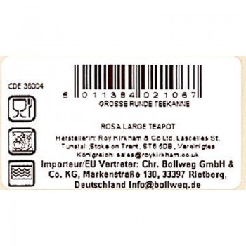 Teekanne mit der Redoute Rose von Roy Kirkham 1 Liter