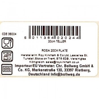 Kuchenteller 21cm mit der Redoute-Rose von Roy Kirkham