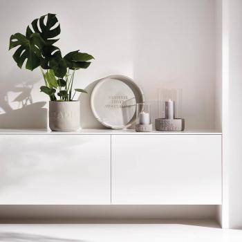 Preview: Betonübertopf Paradiesgarten 22x21,5cm Räder Design