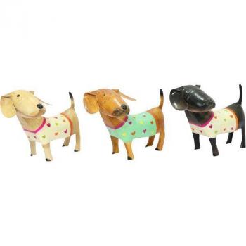 Preview: Hund in Braun stehend groß 23x12x18cm von Exner