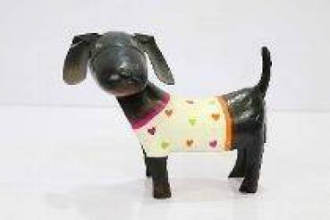 Hund in Schwarz stehend groß 23x12x18cm von Exner