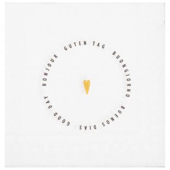 Guten Tag mit Herz Cocktail Serviette 25x25cm Räder Design